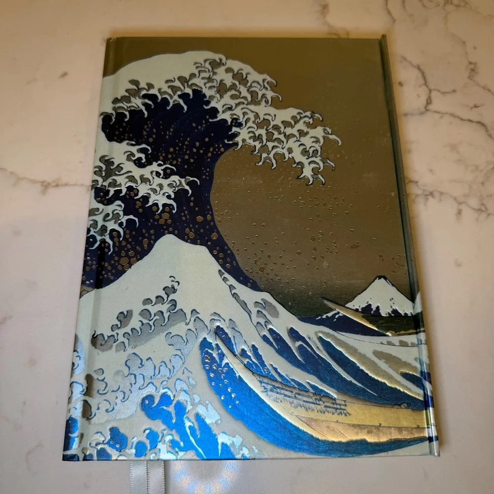 Flame Tree Hokusai The Great Wave Hardback Lined Notebook Foil Embosse‎ new